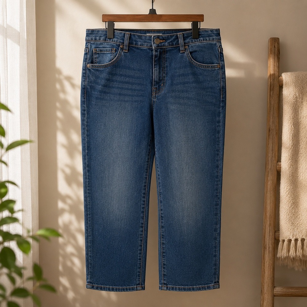 Chico's Define Me Denim Straight Leg Ankle Jeans Size 14R Blue Wash - Picture 2 of 8